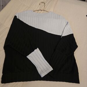 Black and White Ribbed Sweater